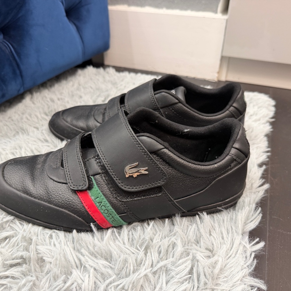 Lacoste Black Sneakers with Green and Red Accents